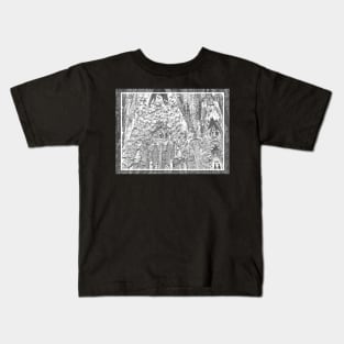 La Sagrada Familia exterior: architecture photography in black and white Kids T-Shirt